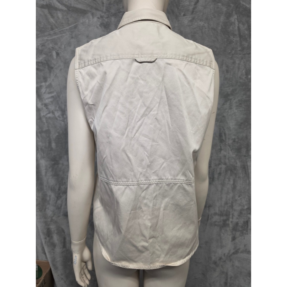 Lauren Ralph Lauren Womens Safari Vest Beige Cotton Utility Cargo Mesh Pocket M - Picture 3 of 7